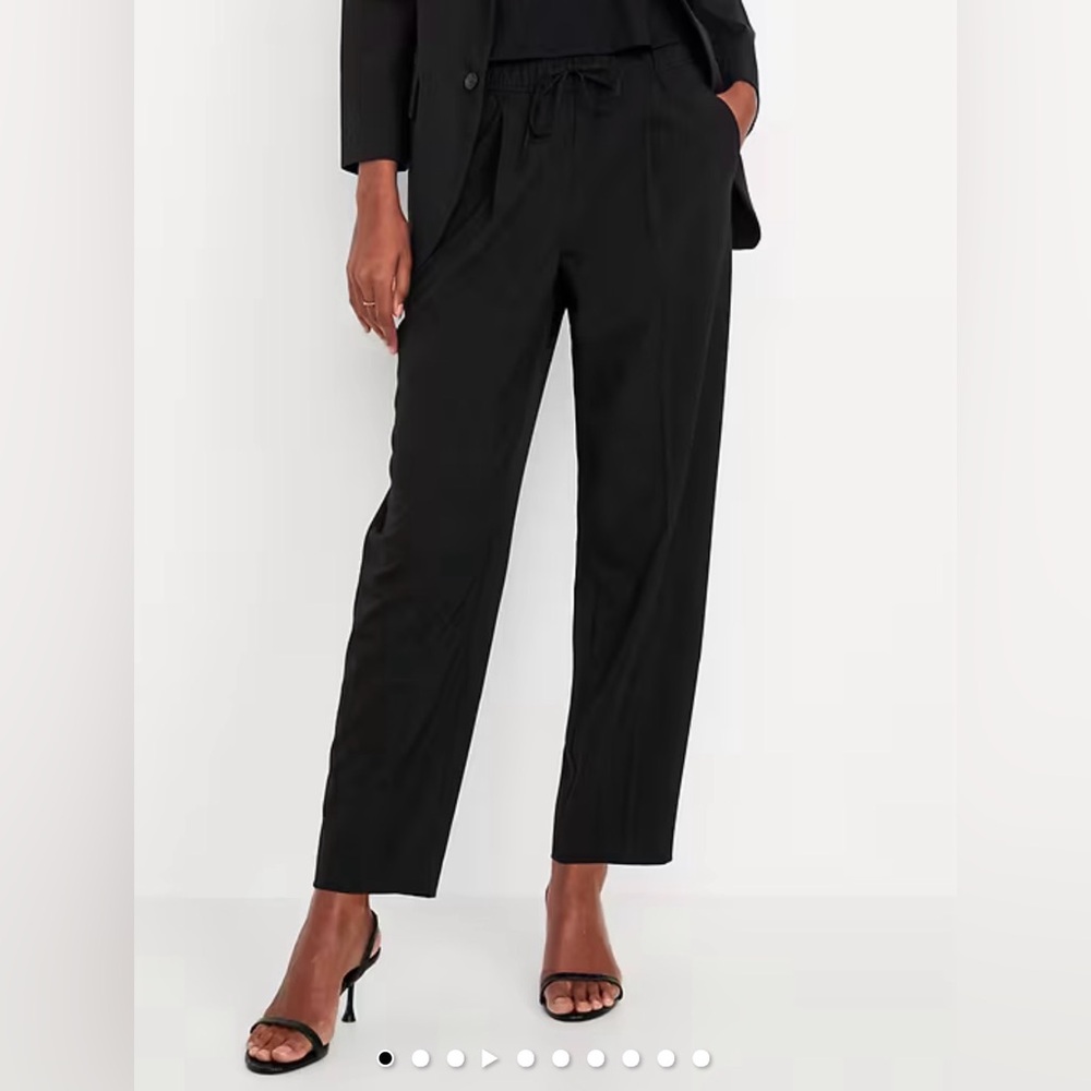 Old Navy High-Waisted Billie Straight Ankle Trouser Black Small Petite